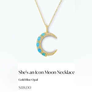 BNWT MELINDA MARIA💜
She’s an Icon Moon Necklace 
Gold/Blue Opal
#musthave🤩